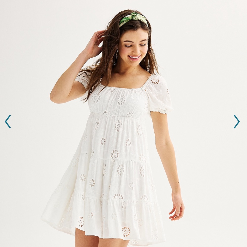 White Tiered Eyelet Dress
